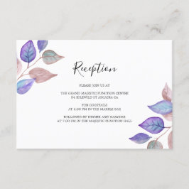水彩紫絵を描色紫離れの結婚披露宴 エンクロージャーカード
