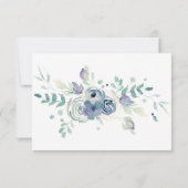 水彩紫緑のフローラ結婚ズ サンキューカード (裏面)