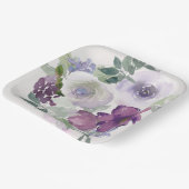 水彩紫色とラベンダーの花 ペーパープレート (傾斜あり)