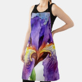 水彩紫色のアイリス エプロン (インサイチュ)