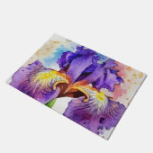 水彩紫色のアイリス ドアマット (アングル)