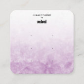 水彩紫色のイヤリングディスプレイカード スクエア名刺 (正面)