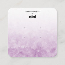 水彩紫色のイヤリングディスプレイカード