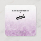 水彩紫色のイヤリングディスプレイカード スクエア名刺 (裏面)