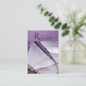 水彩紫色のジュエリーディスプレイ 名刺 (スタンド正面)