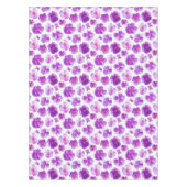 水彩紫色のパンジーフローラの花テーブルクロス テーブルクロス (正面)