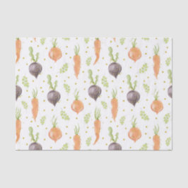 水彩紫色のビートとオレンジ色のニンジン 薄葉紙