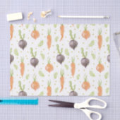 水彩紫色のビートとオレンジ色のニンジン 薄葉紙 (クラフト)