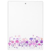 水彩紫色のフローラクリップボード クリップボード (裏面)