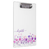 水彩紫色のフローラクリップボード クリップボード (右)