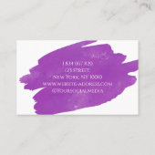水彩紫色のブラシストローク名刺 名刺 (裏面)