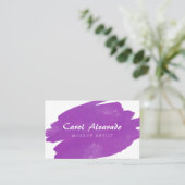 水彩紫色のブラシストローク名刺 名刺 (スタンド正面)