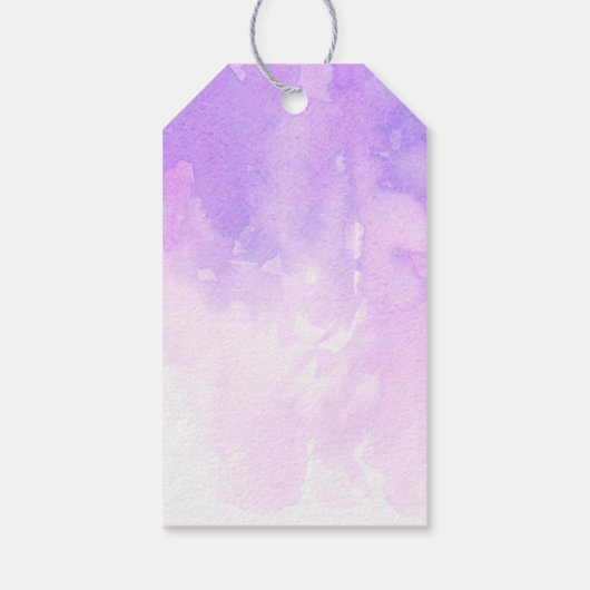 水彩紫色のラベンダーの赤ちゃん感謝していシャワーあなた ギフトタグ (裏面)