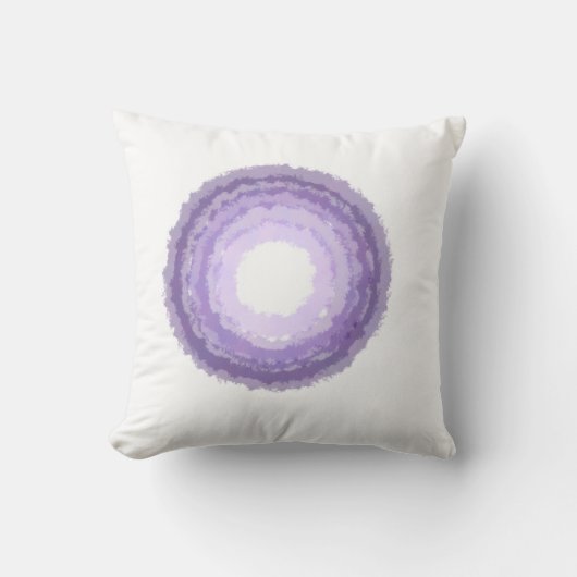 水彩紫色の円デザイン装飾用クッション クッション (正面)