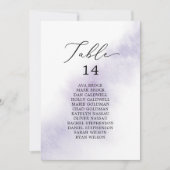 水彩紫色の印刷可能な座席表カード 招待状 (正面)