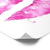 水彩紫色の口のバレンタインポスター ポスター (角)