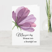 水彩紫色の名前の追加エレガント誕生日の希望 カード (正面)