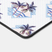 水彩紫色の幾何学的なヤシの木のパターン デスクマット (コーナー)