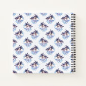 水彩紫色の幾何学的なヤシの木のパターン ノートブック (裏面)