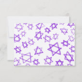 水彩紫色の星ダビデバーバルミツワー 出欠カード (裏面)