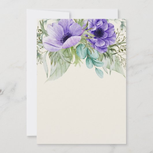 水彩紫色の植物結婚式の日付を保存 セーブザデート