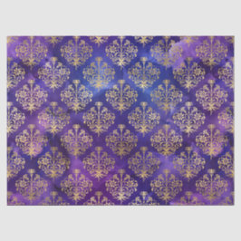 水彩紫色の模様(金ゴールドダマスク付) 薄葉紙
