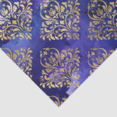 水彩紫色の模様(金ゴールドダマスク付) 薄葉紙 (詳細)