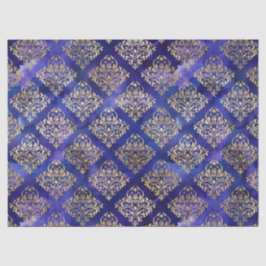 水彩紫色の模様(金ゴールドダマスク付) 薄葉紙