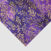 水彩紫色の模様(金ゴールド付き葉) 薄葉紙 (詳細)