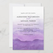 水彩紫色の波 |結婚式招待状 招待状 (正面)
