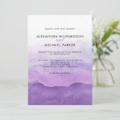 水彩紫色の波 |結婚式招待状 招待状 (スタンド正面)
