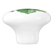 水彩紫色の紫の絵画花。フローラ セラミックノブ (側面)