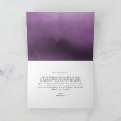 水彩紫色の結晶の写真の卒業 サンキューカード (内部)