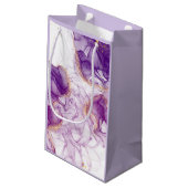 水彩紫色の背景(黄金箔) スモールペーパーバッグ (裏面アングル)