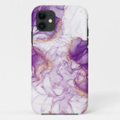 水彩紫色の背景(黄金箔) Case-Mate iPhoneケース (裏面)