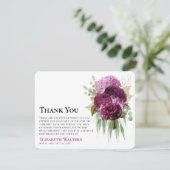 水彩紫色の花とユーカリの共生 サンキューカード (スタンド正面)