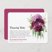 水彩紫色の花とユーカリの共生 サンキューカード (正面/裏面)