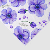 水彩紫色の花と緑の葉フローラ 薄葉紙 (詳細)