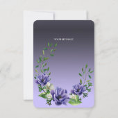 水彩紫色の花のサンキューカード サンキューカード (裏面)