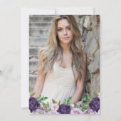 水彩紫色の花ガール卒業パーティー 招待状 (裏面)