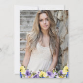 水彩紫色の花ガール卒業パーティー 招待状 (裏面)