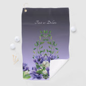 水彩紫色の花ゴルフタオル ゴルフタオル (インサイチュ)