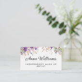 水彩紫色の花メイクアップアーティスト 名刺 (スタンド正面)