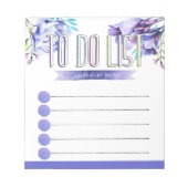 水彩紫色の花一覧を作成する ノートパッド (正面)