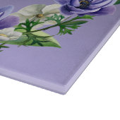 水彩紫色の花切り板 カッティングボード (角)