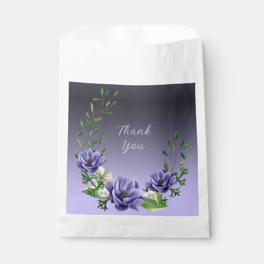 水彩紫色の花好みバッグ フェイバーバッグ (正面)