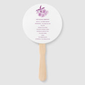水彩紫色の花婚式プログラムファン ハンドファン (裏面)