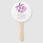 水彩紫色の花婚式プログラムファン ハンドファン (正面)