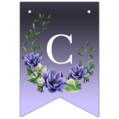 水彩紫色の花束フラッグ バンティングフラッグ (第1の旗)
