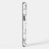 水彩紫色の花柄 iPhoneケース (右側面)